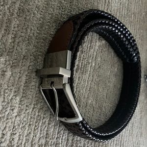 Dark brown men’s braided leather belt size 52 used like new